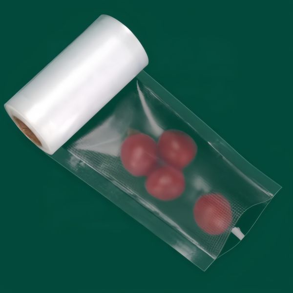 Embossed Food Storage Vacuum Bag Transparent Flexible Vacuum Roll Bag 