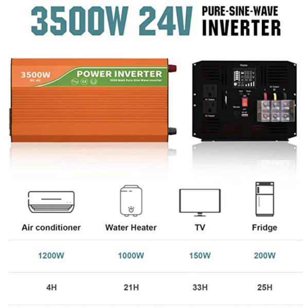 OEM ODM LiFePO4 bateria de lítio 1200W 24V Sistema de Energia Solar Com 2 pacotes de bateria de lítio 100Ah