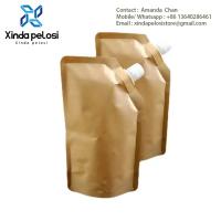 Shampoo líquido reciclável e à prova d' água Embalagem em pé Bolsa de papel kraft com cachimbo