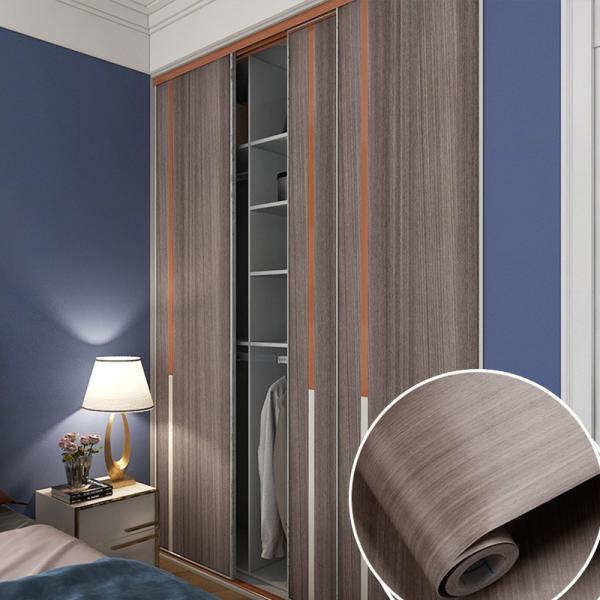 100M Roll Grey Wood Grain Wallpaper PVC Peel And Stick Wood Grain Wallpaper