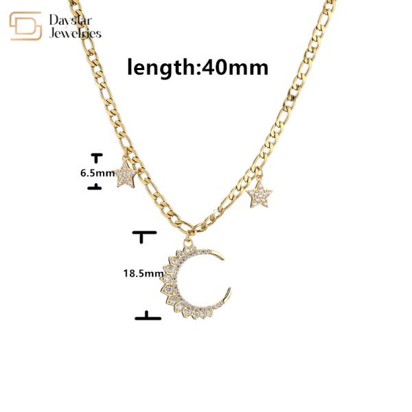 Покрытый золотом серег обруча луны звезды диаманта набор ожерелья связи привесных кубинський