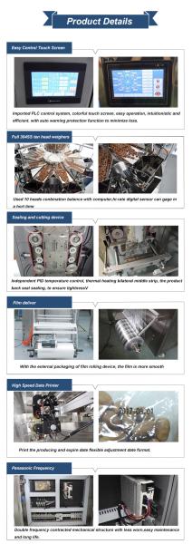 Multihead Pillow Bag  Granule Vertical Packing Machine For Snacks