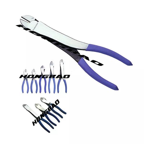 4-1/2 In. 6-1/2 7 Diagonal Wire Cutters Big Head Side Cutting Bent Body Chrome Vanadium Steel