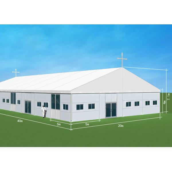 Solid Wall 40x60m Church Outdoor Tent With Sliding Glass