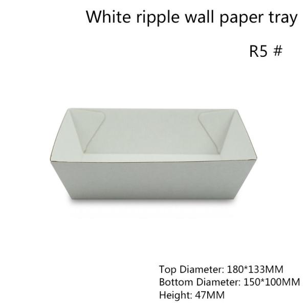 Прямоугольная высота 47mm подноса сервировки еды белой бумаги