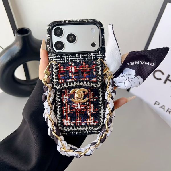 Silk Scarf Double C Full-Cover Apple Phone Case