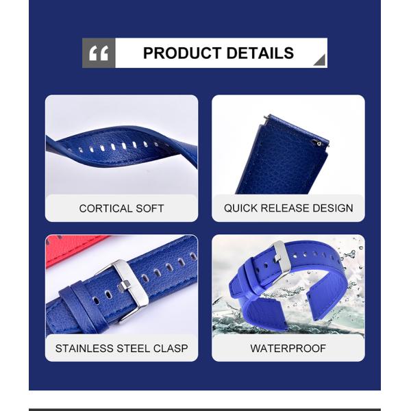 Меняемый неподдельный кожаный ремешок для часов, ремешок телячьей кожи 22mm