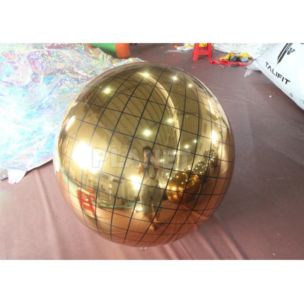 Gold Disco Mirror Ball Advertising Inflatable Mirror Balloon Reflective Inflatable Disco Sphere For Party