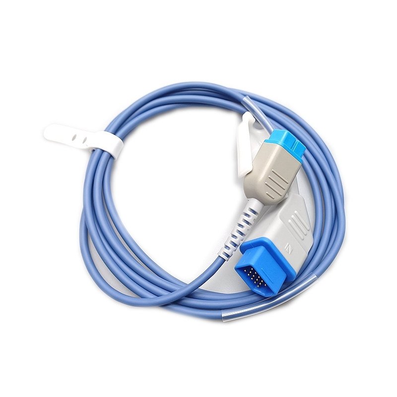 TPU SpO2 Adapter Cable 2.4m 14 Pin to DB9 Pin Female Compatible With Nihon Konden