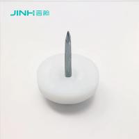 Pieds de meubles 16 mm Clou en PE blanc en plastique et en zinc Clou plaqué pour bois Pieds de meubles