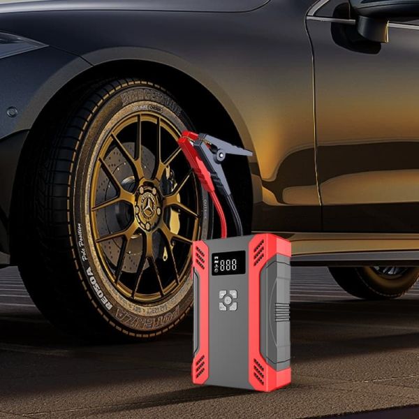 Multi Function Portable 2000A Jump Starter Battery Charger With Tire Inflator Power Bank