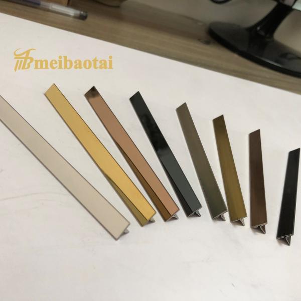 Golden Mirror Finished Stainless Steel Tile Trim For Corner Metal Profile GB Standard