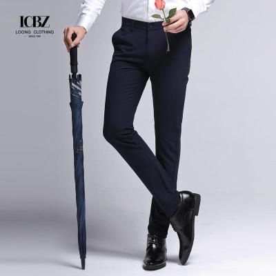 Side Pockets Men's Black Cuff Straight Trousers Breathable and Stylish for Casual Wear