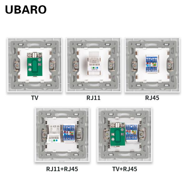 RJ45TV 8V Socket Accessories Connective Dual Cable Socket With Television Telephone