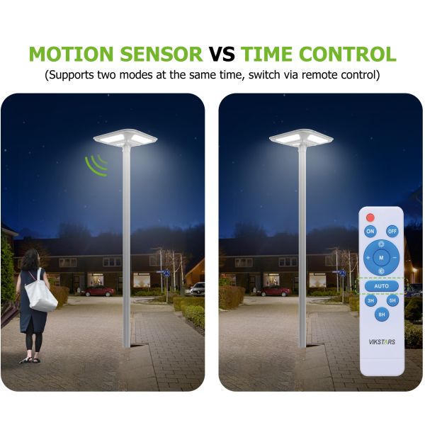 Outdoor IP66 Street Lamp Lawn Patio Yard Walkway Landscape Waterproof With Remote Control