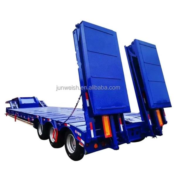 Used 3 Axle 60t 70t 80t Heavy Duty Hydraulic Gooseneck Detachable Low Loader Truck/Lowbed/ Lowboy Low Bed Semi Trailer