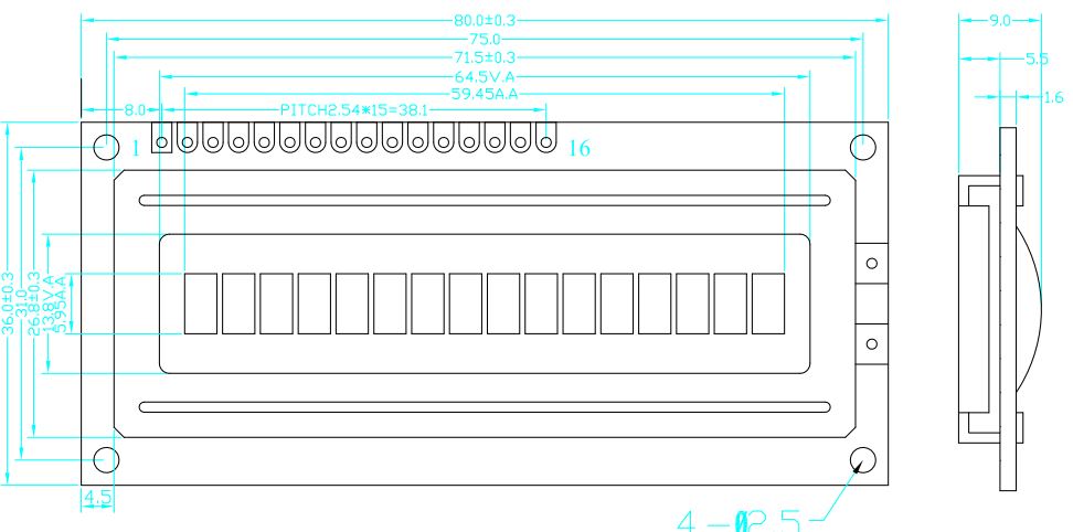 Подгоняйте модуль 1601 дисплея LCD характера панели SPI обязанности OEM мини
