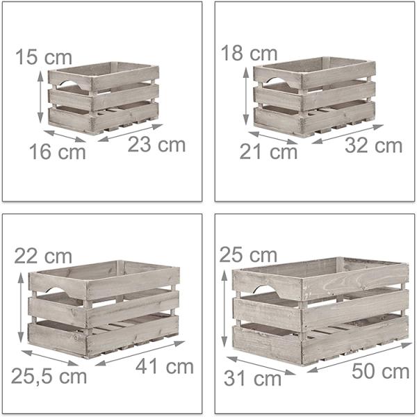 Custom Capacity Vintage Wood Crates for Home Decoration Folk Art Style