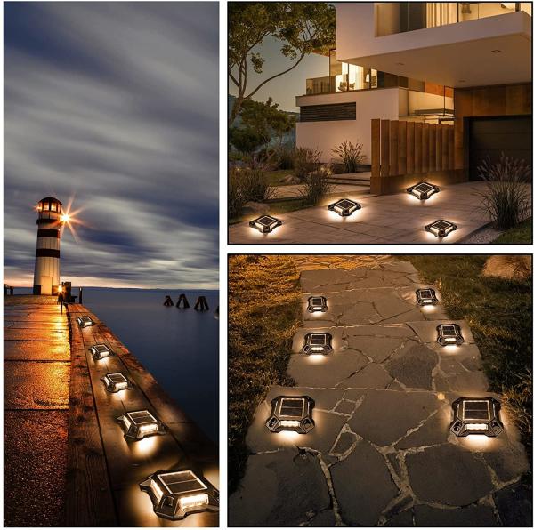Aluminum Solar Dock Driveway Lights High Bright For Outdoor Garden Patio Deck