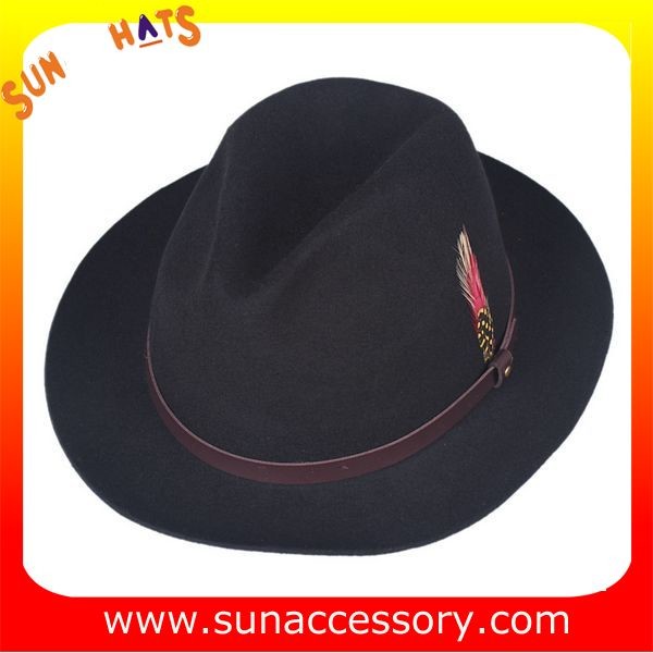 1088 Sun Accessory customized fashion mens fedora hats  wool felt hats