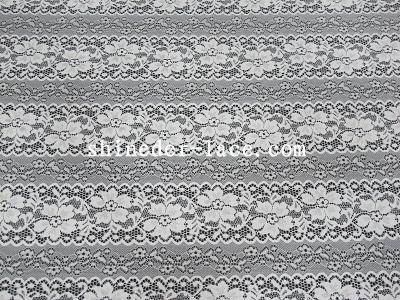 Delicate Flower Striation Spacing Stretch Lace Fabric With Nylon Spandex Material For Dress SYD-0173