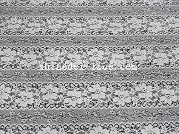 Delicate Flower Striation Spacing Stretch Lace Fabric With Nylon Spandex Material For Dress SYD-0173