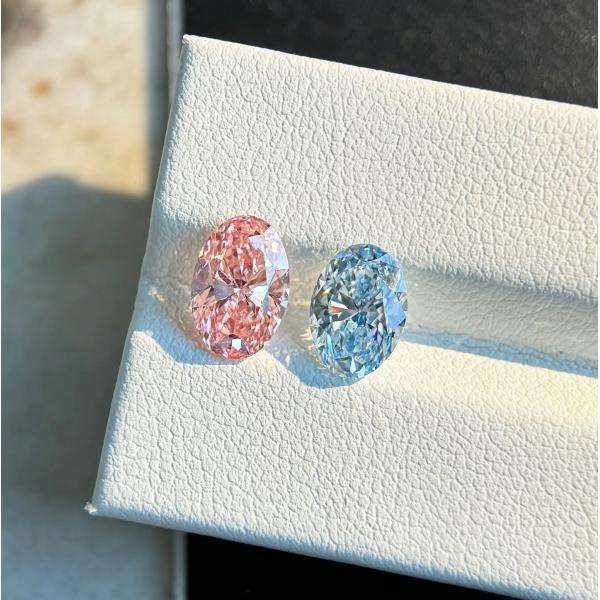 Blue Oval Cut 0.5carat- 2.5carat Lab Grown Diamond HPHT CVD Diamond Fancy Blue Color VVS VS 3EX Loose Diamond IGI  GIA