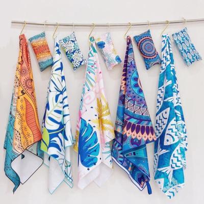 Sandfree And Quick Dry Custom Microfiber Beach Towels Suede Fabric