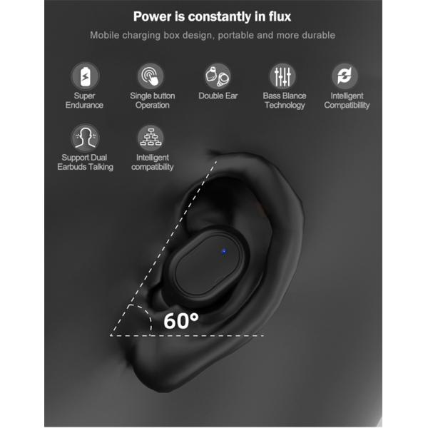 V5.0 EDR TWS True Wireless Earbuds ANC 10M In Ear Bluetooth Earphones