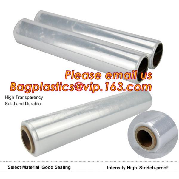 Keep Fresh PE food wrap plastic Cling film wrap jumbo roll, LLDPE power stretch wrap film food wrap stretch film, bageas
