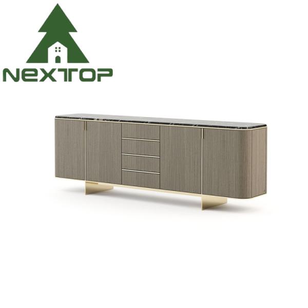 Armários de mesa de luxo de madeira sólida de metal para sala de jantar sala de estar