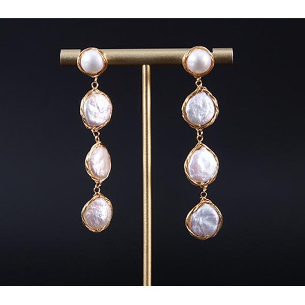 Natural Baroque Pearl Earring French Simple Pearl Stud Earrings Women Luxury Temperament Baroque Earring Wedding Gift