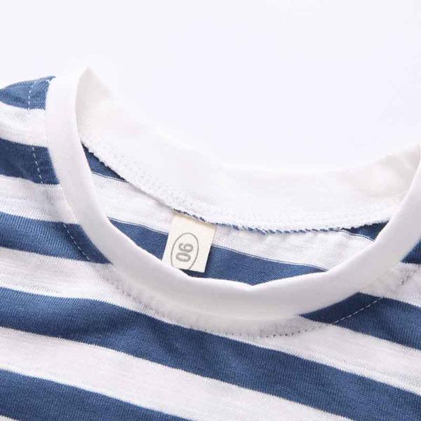 Striped 3 To 10 Years Kids Short Sleeve Shirt , Anti Shrink Kids Cotton T Shirts