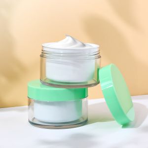 Eco-Friendly Dual-Layer Cosmetic Cream Jar - Recyclable Non Spill Skincare Packaging Jar for Face Cream & Mask