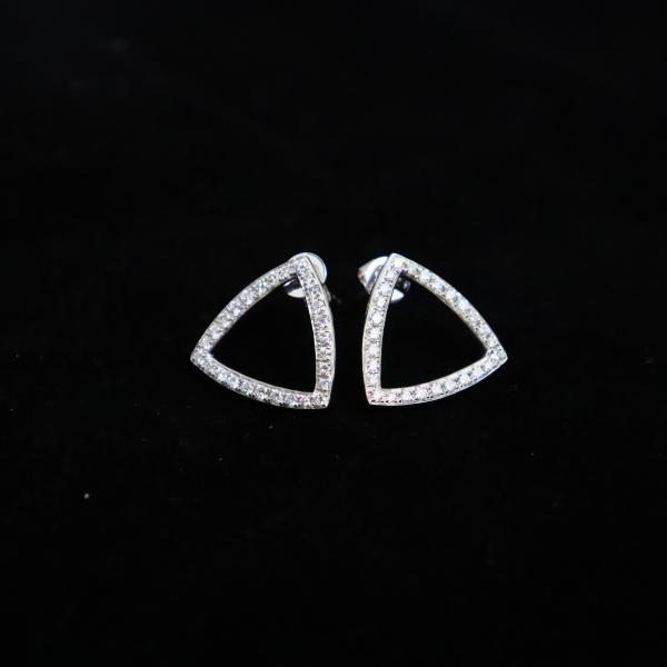 Customized 18K Gold Triangle Diamond Earrings Fine Jewelry IGI GIA Lab Grown Diamonds Perfect Anniversary Wedding Banquet Gift