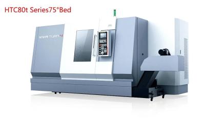 O torno inclinado 37KW 75° do CNC da precisão a longo prazo coloca o torno de torreta horizontal