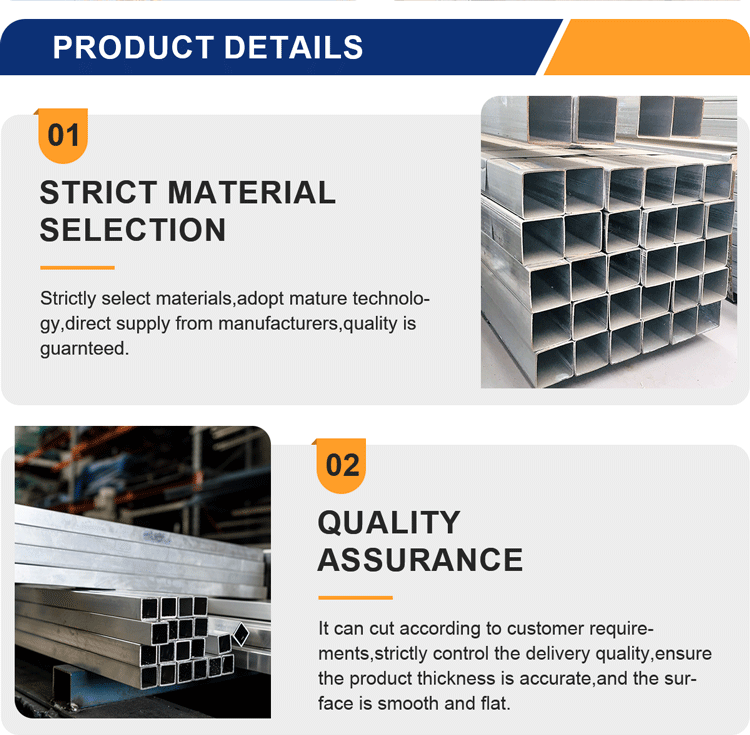 Invoicing By Theoretical Weight Carbon Steel Galvanized Square Rectangular Hollow ERW Tube Oil Pipe Grade Q195 Q235 Q345