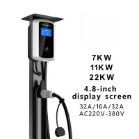 4,8 estación de carga montada en la pared del cargador EV de la caja del enchufe pared corriente alterna de la pantalla LCD 480V de la pulgada que birla la tarjeta
