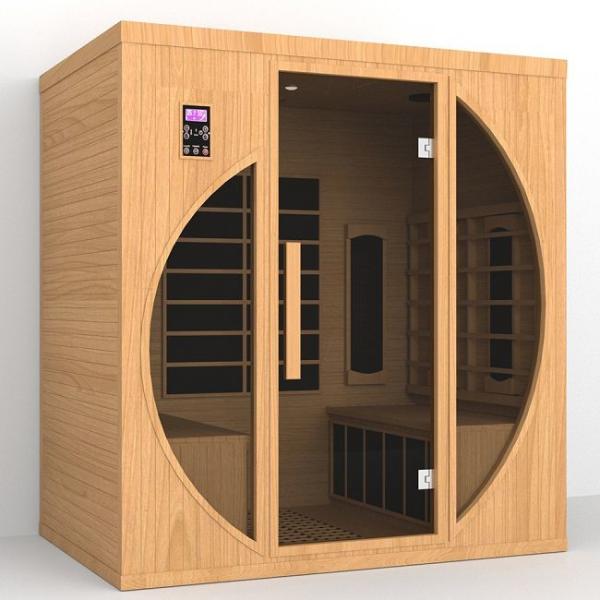CE Certificatied Wooden Indoor Far Infrared Dry Sauna For Home 4 Person Size