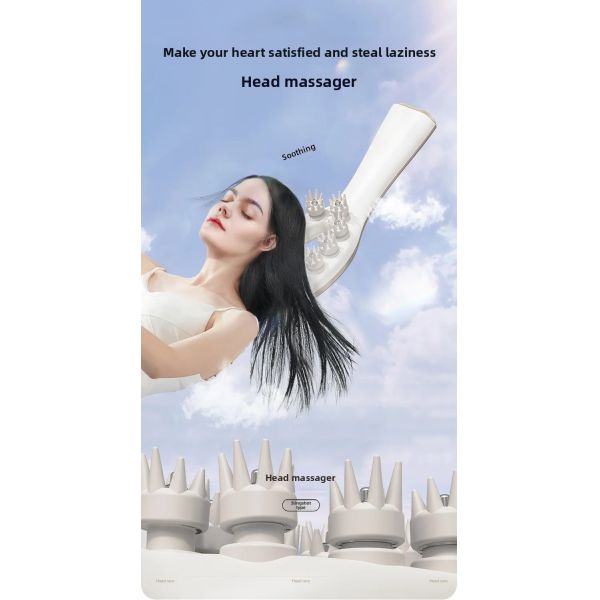 Waterproof Electric Head Scalp Massager with Gentle Massage and Red Blue Light Therapy for Improved Scalp Health