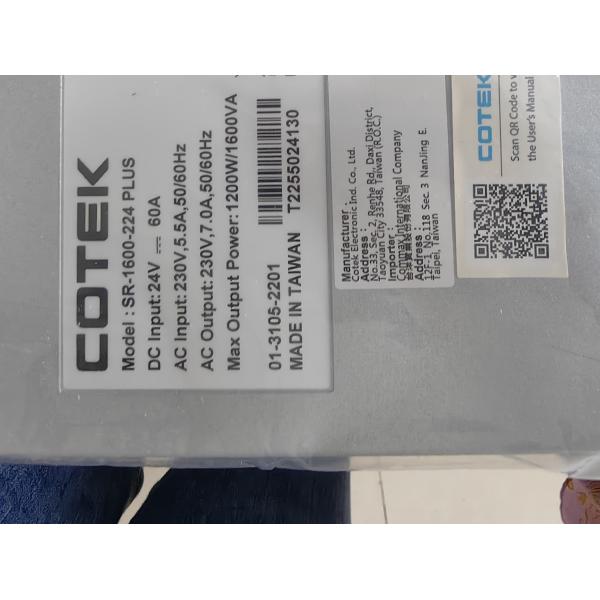 Инвертор Cotek DC AC SR-1600 PLUS-124 120Vac вход 24Vdc в выходе 120Vac 1600VA Инвертор на стойке
