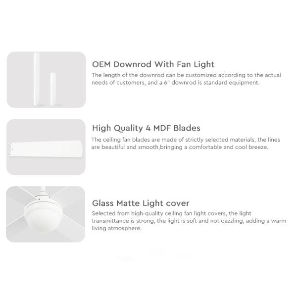 Цвет изменяя освещающ потолочный вентилятор СИД Dimmable крытый с дистанционным управлением