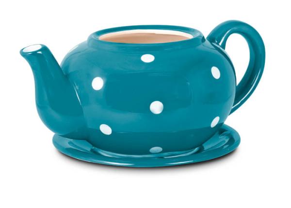 Customized Ceramic Garden Flower Pots , Hand Painted Giant Teacup And Saucer Planter