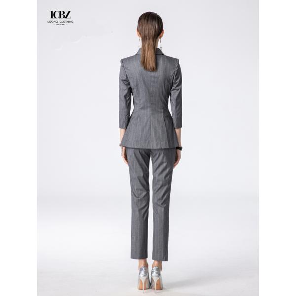 Женское офисное платье на заказ Тёмно-серый полосатый профессиональный рабочий костюм