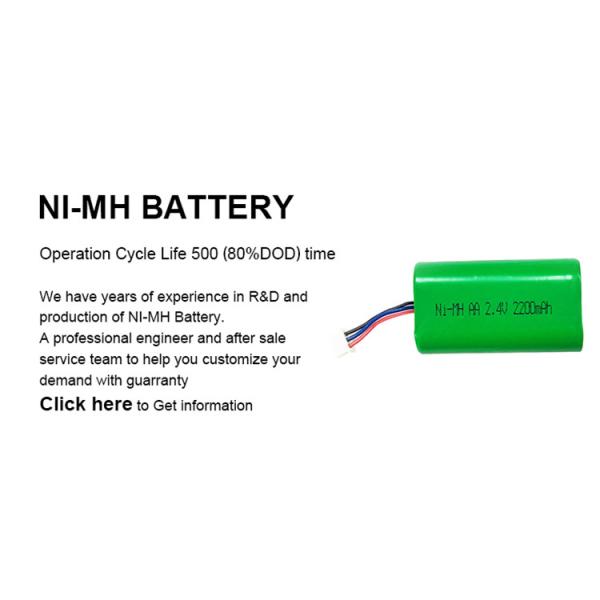 Custom Nickel Rechargeable Battery 2200mah 2.4v Nimh Battery Pack RoHS