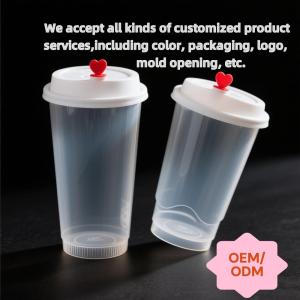 OEM/ODM Gobelet Bubble Tea Plastic Cup 16oz 32oz Heat and Cold Drink Milk Tea