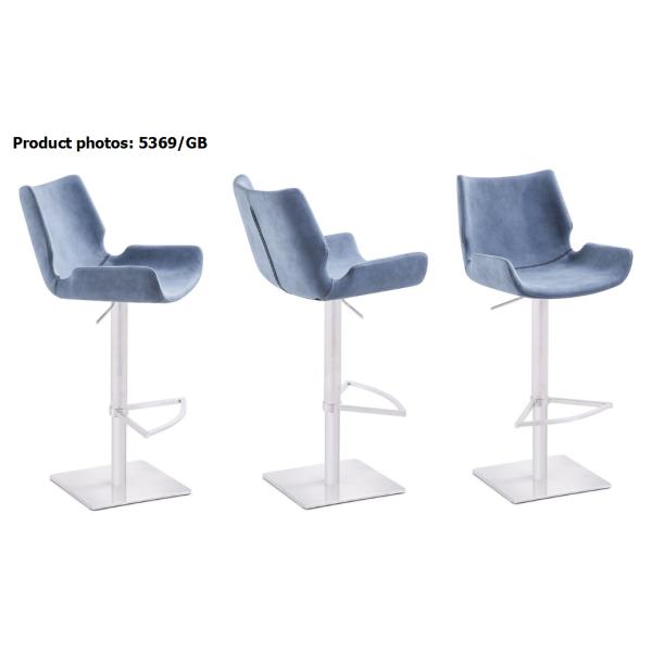 Square Steel Base Gas Lift 57x50x109cm High Stools Chair