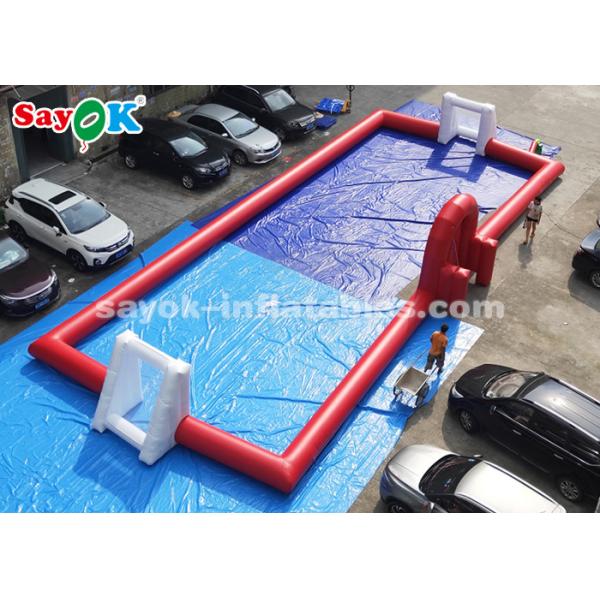 dos jogos infláveis vermelhos dos esportes de encerado do PVC de 20*8m campo de futebol exterior