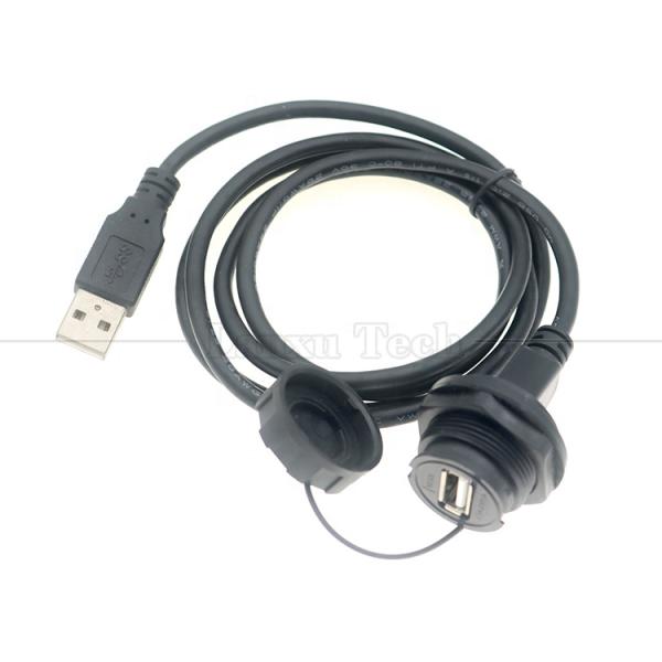 Waterproof Male to Female Panel Mount USB Type A Port Connector Extension Cable