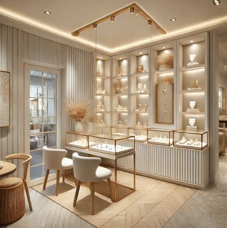 Contemporary Jewelry Cabinet Metal Glass Combined Solid Wood Display Showcase